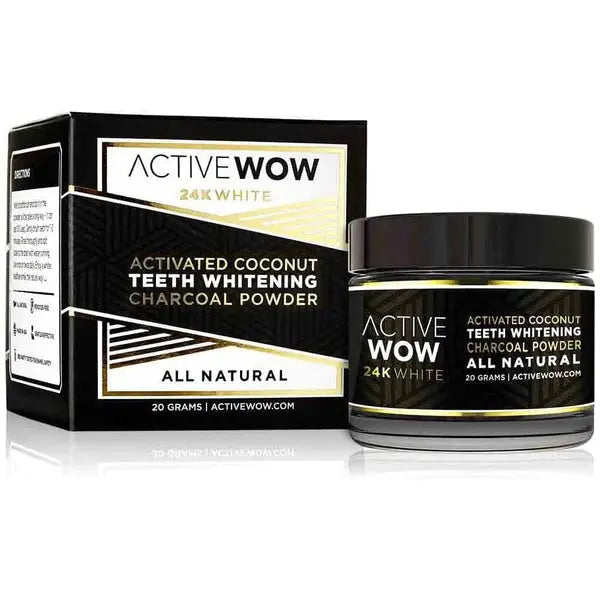 活性炭 ホワイトニング チャコールパウダー Active Wow 20g|アクティブワオ 活性炭 歯磨き粉 Active wow Japan