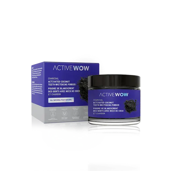 活性炭 ホワイトニング チャコールパウダー Active Wow 20g|アクティブワオ 活性炭 歯磨き粉 Active wow Japan