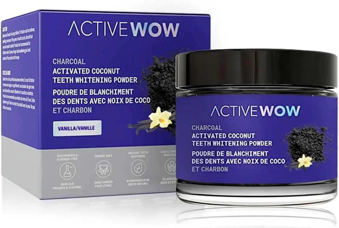 活性炭 ホワイトニング チャコールパウダー Active Wow 20g｜アクティブワオ 活性炭 歯磨き粉 Active wow Japan