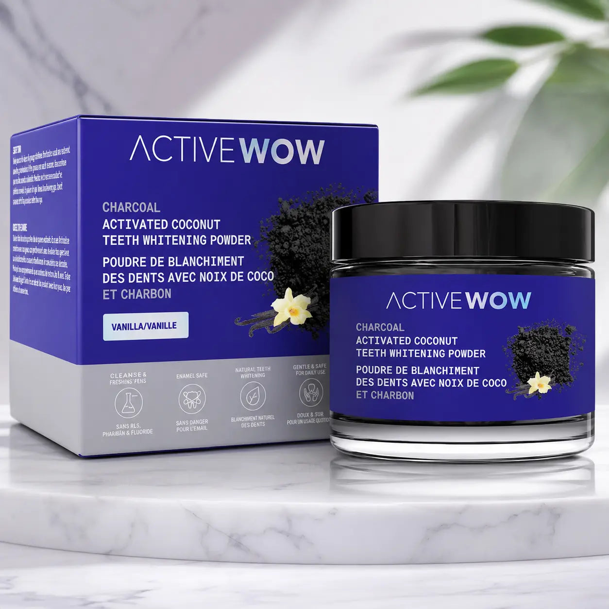 活性炭 ホワイトニング チャコールパウダー Active Wow 20g｜アクティブワオ 活性炭 歯磨き粉 Active wow Japan